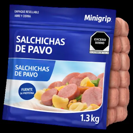 Bolsa resellable de salchichas de pavo de 1.3 kilogramos